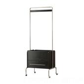 正品 中古实木简落约可移帽动衣不锈钢红橡木衣服收纳带抽屉一架体