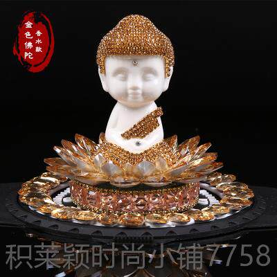 正品汽车摆件内饰品车载水晶香水莲创座花用座意可爱台钻高档礼物