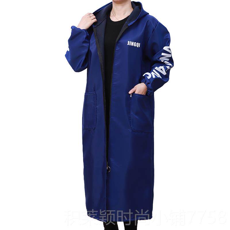正品加绒超长加长羽服罩衣成防人秋冬季加厚工作绒服男护女大褂防