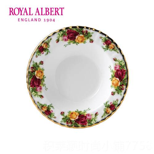正品Royal Albert皇家阿伯特老镇尔玫瑰瓷水餐盘子果盘点心骨盘欧