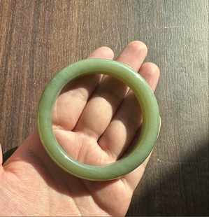 平价和田玉牛油果手镯青黄口天然玉石结构一物一拍