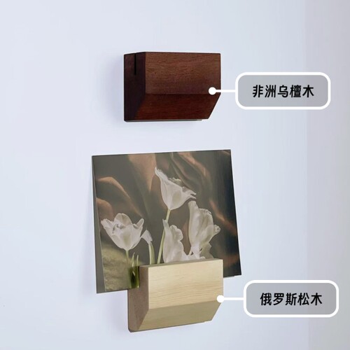 卡片展示架上墙照片夹 实木明信片相片花卡墙贴架免钉pop价格架