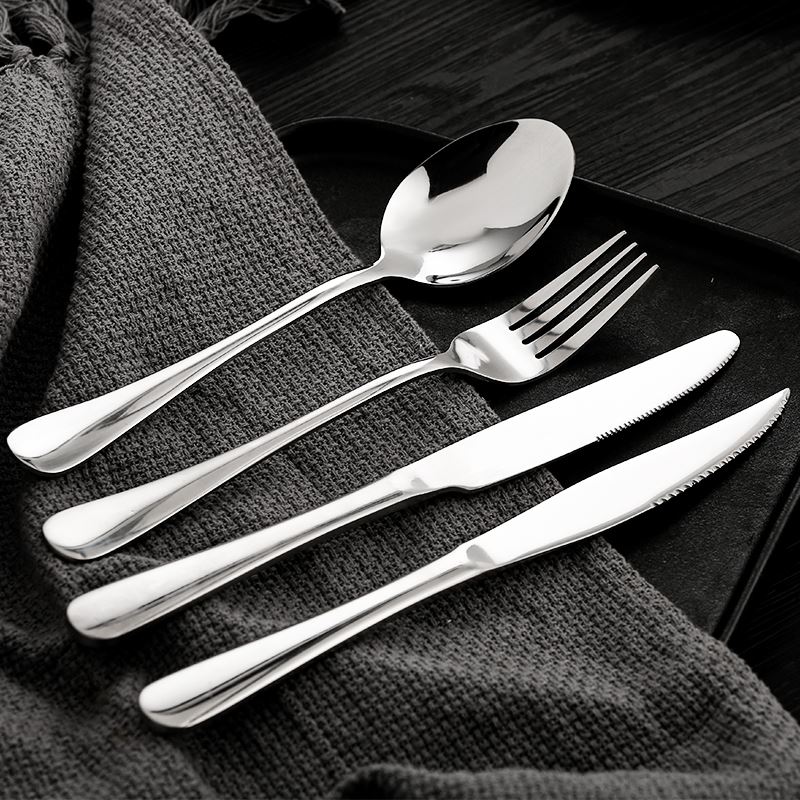 Nordic stainless steel steak knife, fork and spoon set