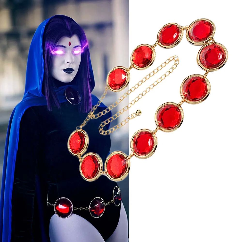 Anime Teen Titans Raven Waist Belt Cosplay Superhero Red 模玩/动漫/周边/娃圈三坑/桌游 COSPLAY配件/道具/人偶服 原图主图