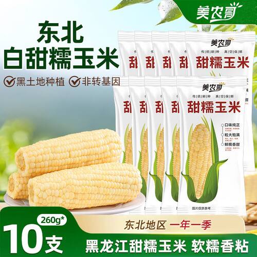 美农哥东北白甜糯玉米新鲜采摘