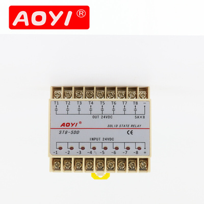 。奥仪ST8-5DD八组输入输出八路单相直流固态继电器气动电磁阀8路
