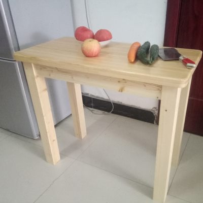 全实木厨房桌子家用小户型切菜台客厅简易大木桌长方形松木小餐桌