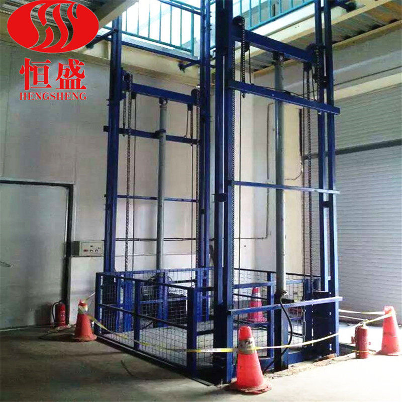 恒盛厂家导轨式液压升降货梯 工厂车间厂房货物上下物料举升机