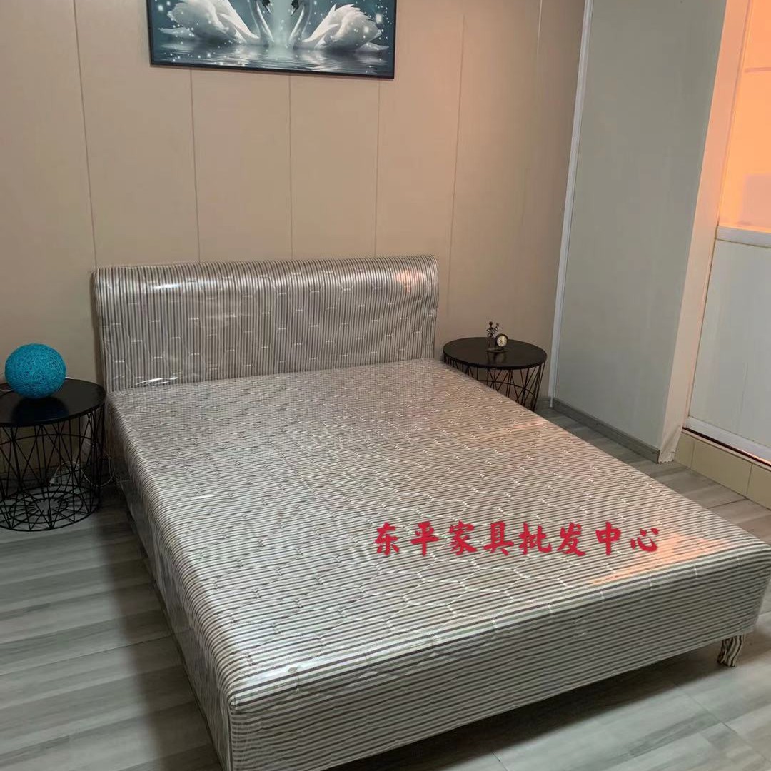 081布艺箱整体单人双人床 海绵出租员工宿舍简易床
