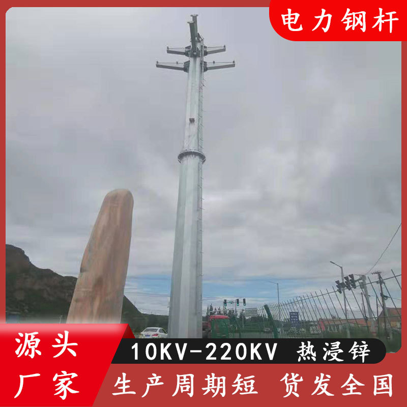 国标10KV热浸锌分节电力钢杆塔