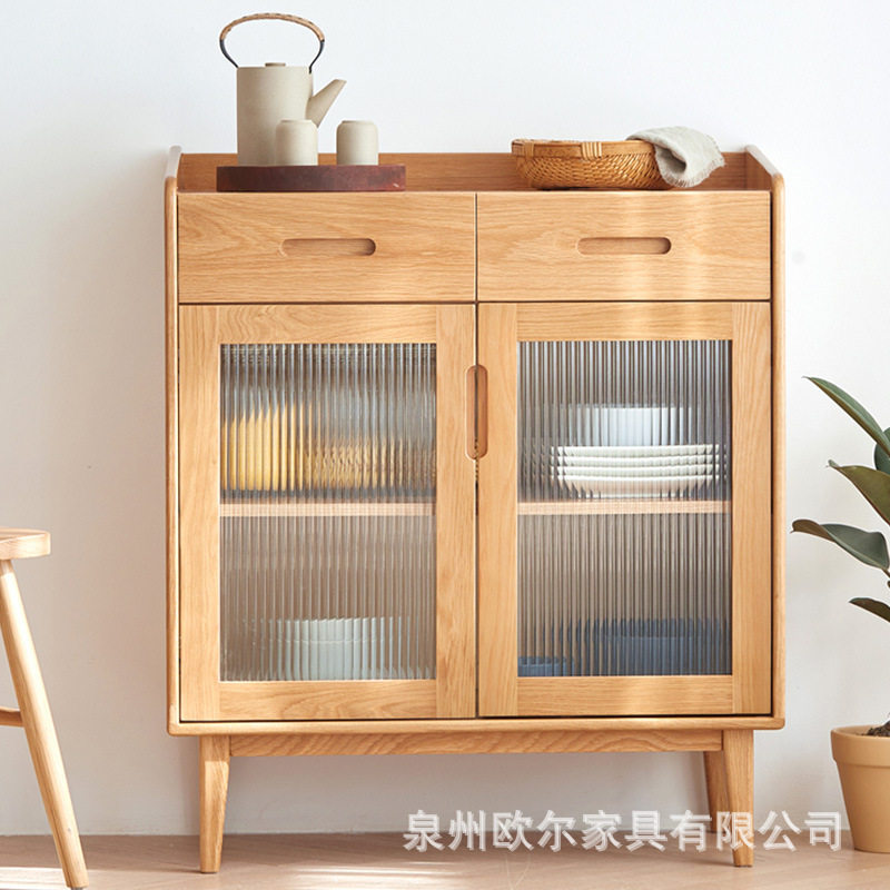 北欧实木餐边柜小户型抽屉收纳