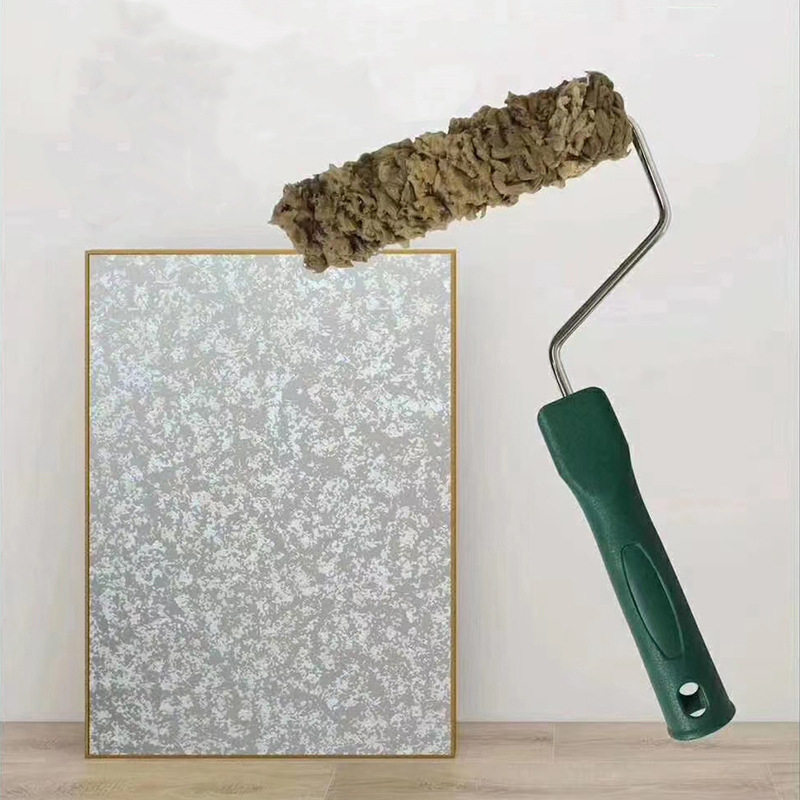 艺术漆海藻绵滚筒刷三色珠光幻彩金银箔印花硅藻泥涂料工具