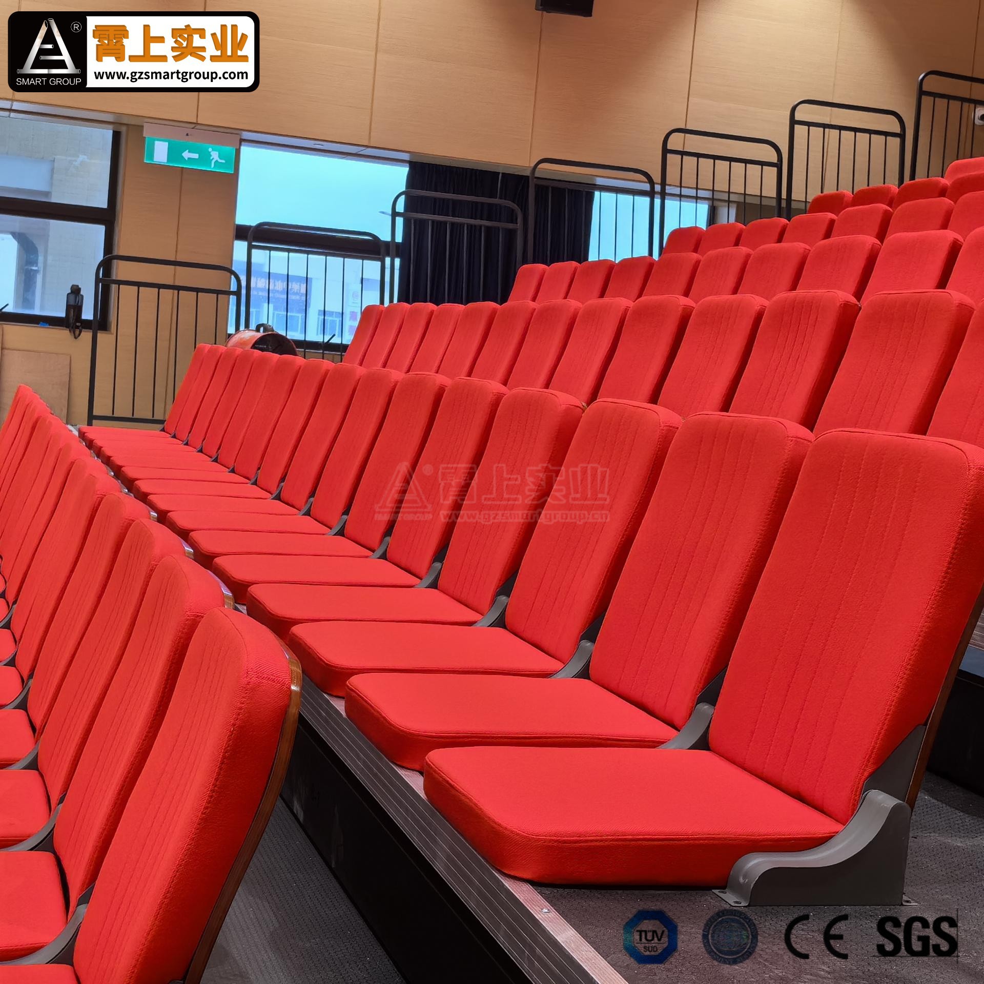 报告厅礼堂伸缩折叠软包看台座椅