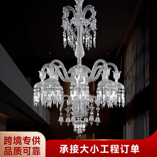 批发透明水晶吊灯法式金色蜡烛灯适合婚庆客厅酒店宴会厅主题餐厅