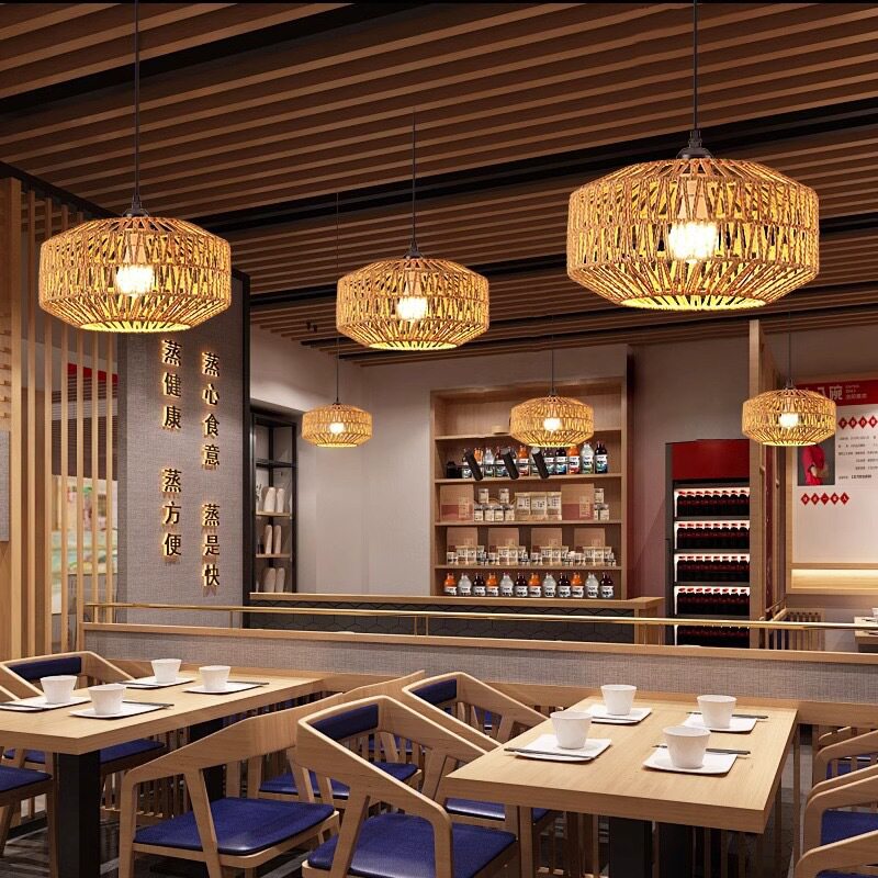 麻绳吊灯工业风铁艺餐厅酒吧烧烤店装饰店铺商用灯具吸顶灯轻奢