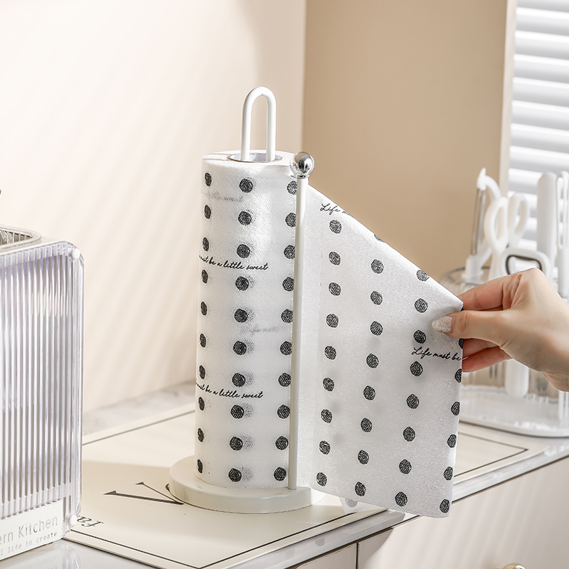 厨房纸巾架立g式免打孔卷纸架子挂杆一次性抹布挂架保鲜膜袋收纳