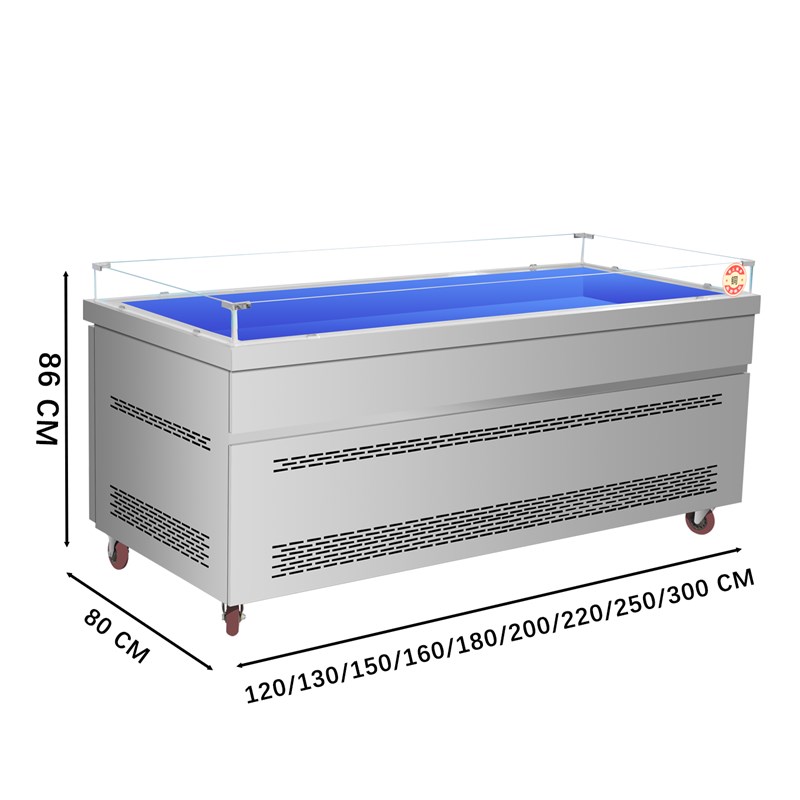 冰台冷藏展示柜商用冰不锈钢鲜台点菜柜冷冻柜保鲜柜捞汁海鲜