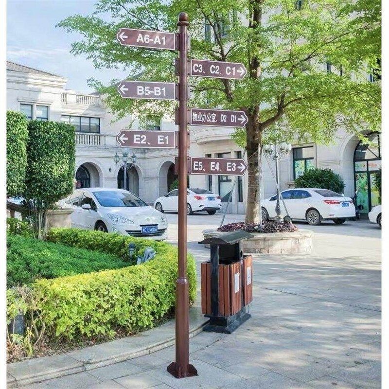 户外标识牌定制指示牌立式导向牌路站杆小区旅游景区道路分流导视