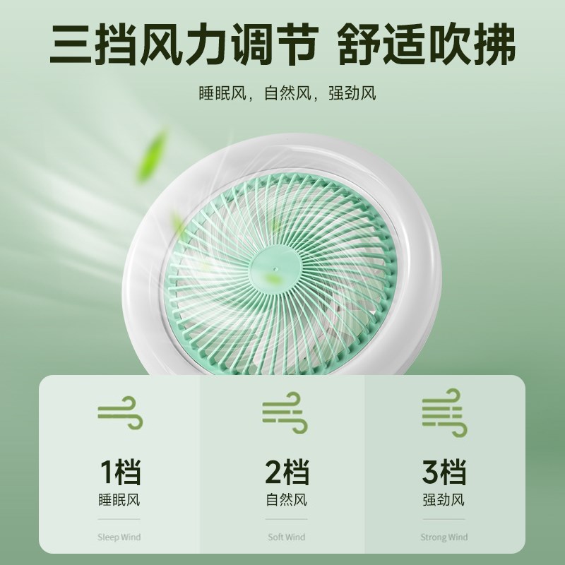 风扇灯吊扇c灯2024新款遥控调光节能灯泡led一体静音卧室e27风扇