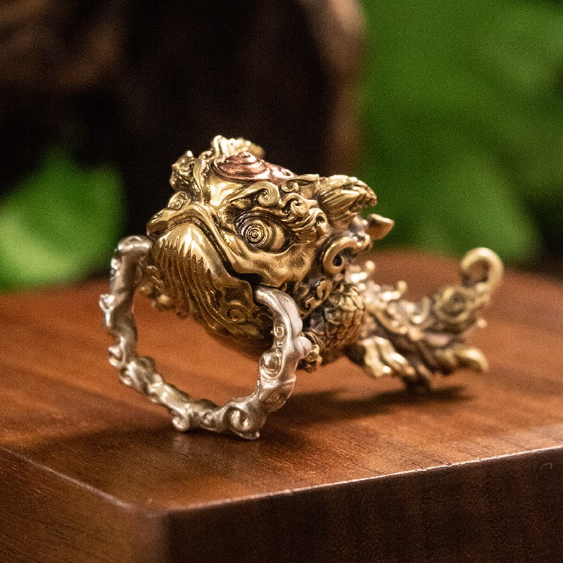 螭龙丨鱼a跃龙门鱼化龙纯铜神兽桌面摆件手把件钥匙扣挂件考试礼
