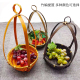 手工竹编制品工艺品竹篓小竹篮提手收纳筐簸箕家用果篮酒店蔬果篮