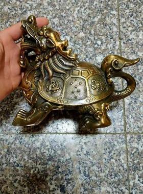 仿古中式摆件镇宅铜龙龟四兽青龙白虎朱雀玄武路冲壁刀招财阳台反