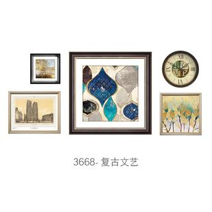 網紅美式 飾沙發背景墻掛畫畫簡美田園餐墻面鄉村復古組合 客廳廳裝