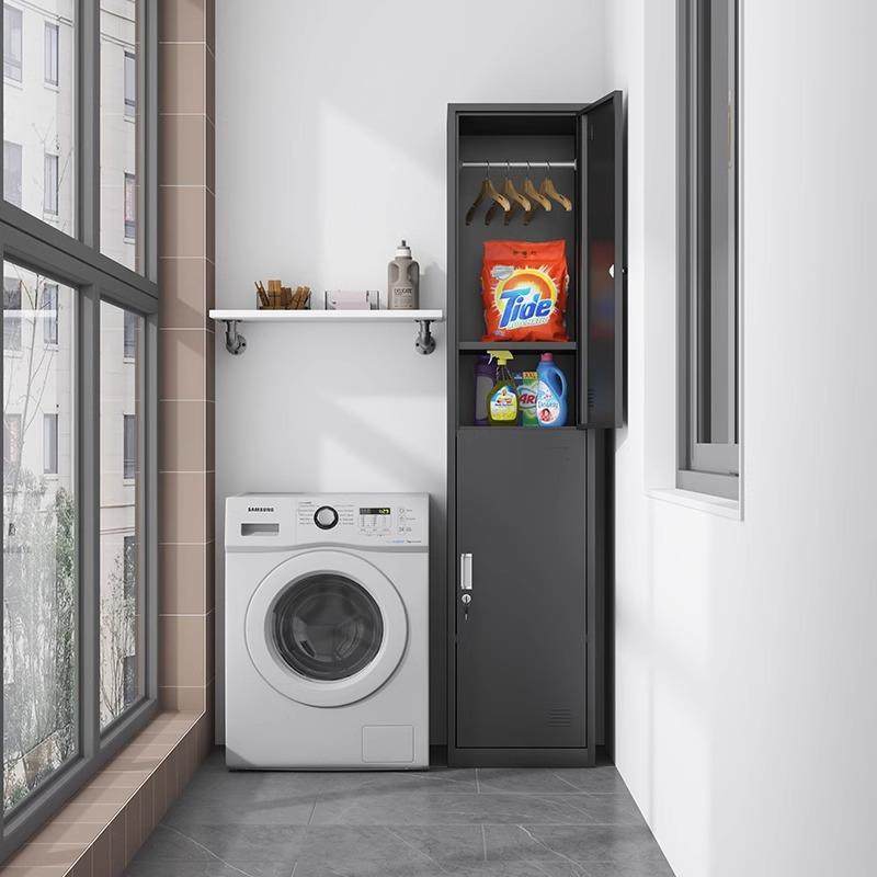 单门更衣柜员工宿舍储物柜办公室简易换衣柜家用阳台夹缝收纳柜