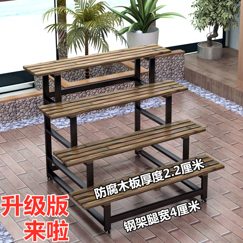 N5阳台庭院防腐木多层阶梯花架
