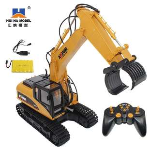 汇纳1570十六通道大号电动声光抓木车遥控工程车模型玩具越野车