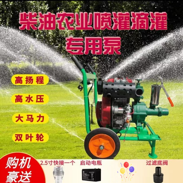 195风冷3寸防汛排污移动泵车柴油机水泵机组拖带轮款柴油泵