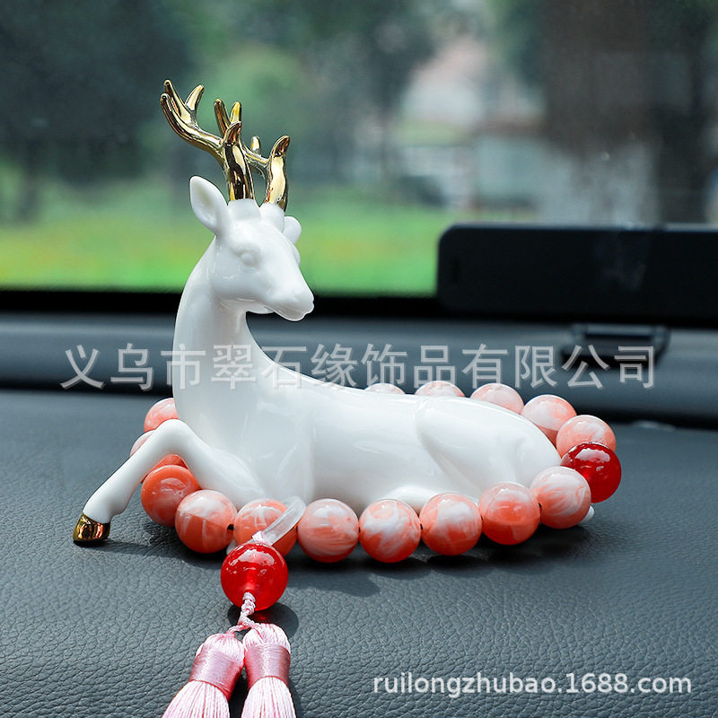 新款高档车载中控台一路平安鹿