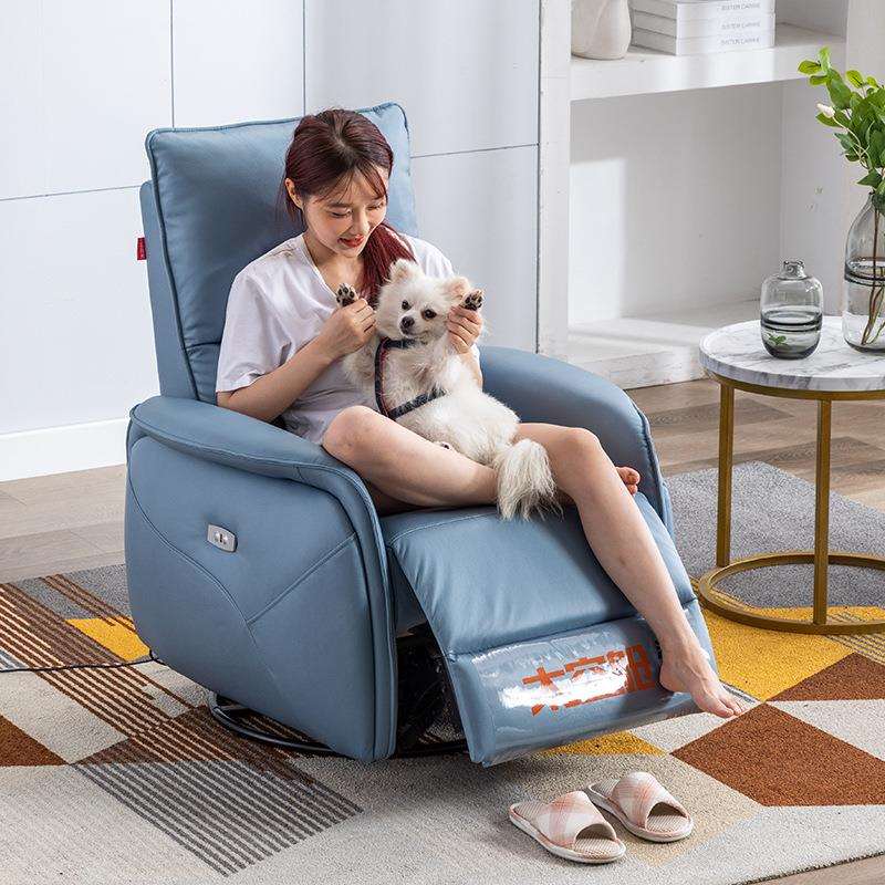 头等太空舱沙发单人电动多功能真皮按摩美甲客厅懒人躺椅科技布艺