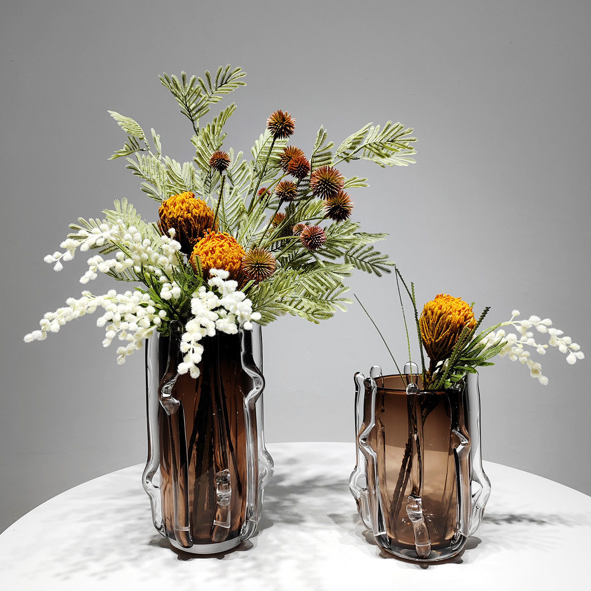 轻奢复古曲线琉璃花瓶客厅摆件