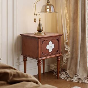 大司马法式复古床头柜2024新款卧室床边窄柜可移动小型实木床头柜
