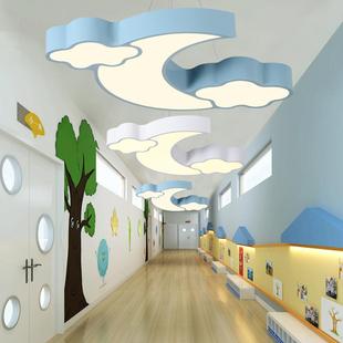 led创意彩云吊灯简约卡通儿童房幼儿园灯具游乐园培训机构装饰灯