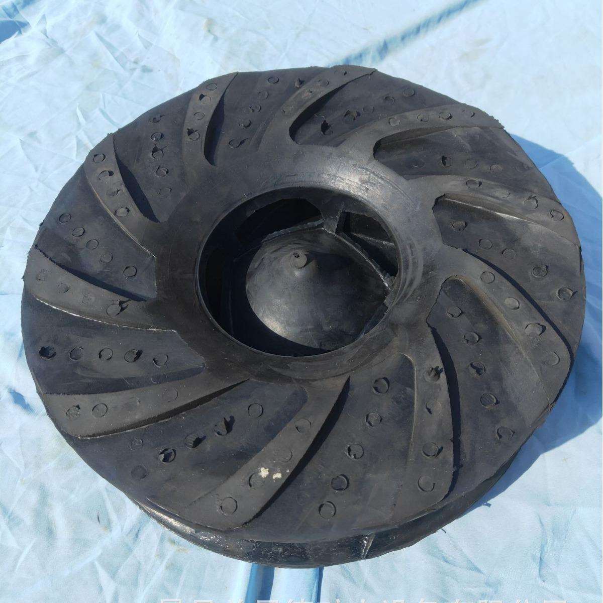 洗砂泵橡胶叶轮水轮水叶配件天然胶6/4d衬胶渣浆泵耐磨耐冲击叶轮