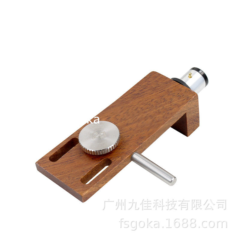 实木黑胶留声机唱头盖支架含线