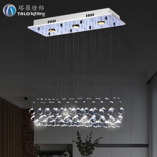 跨境长方形LED吊灯简约现代水晶吸顶灯卧室客厅灯个性创意餐厅灯