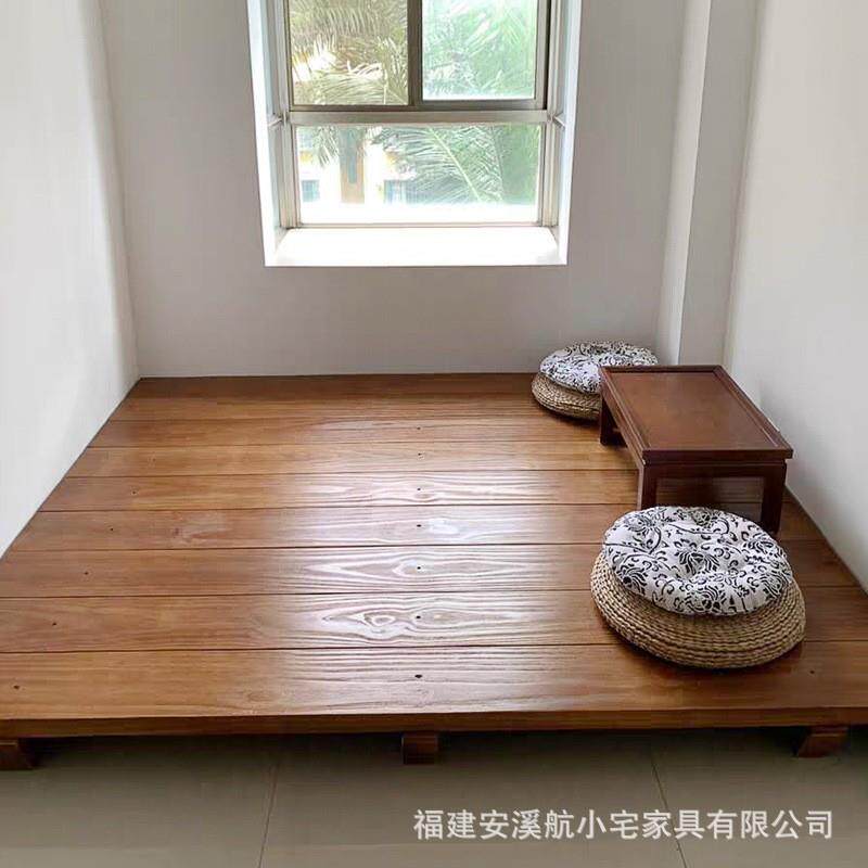 现代日式原木榻榻米拼接床主卧双人床主卧床1.8米1.51.2米松木床
