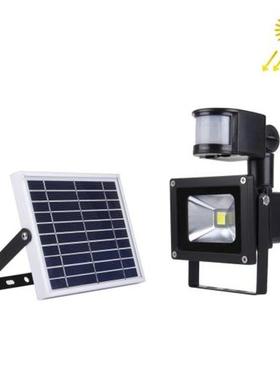LED投光灯太阳能人体感应户外led投光灯庭院灯10W20W30W