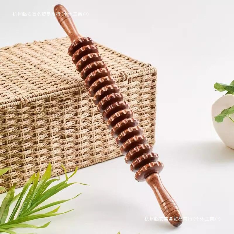木质轴滚轴狼牙棒瑜伽用品木质轴肌肉放松滚轮轴瘦腿按摩轴瑜伽柱