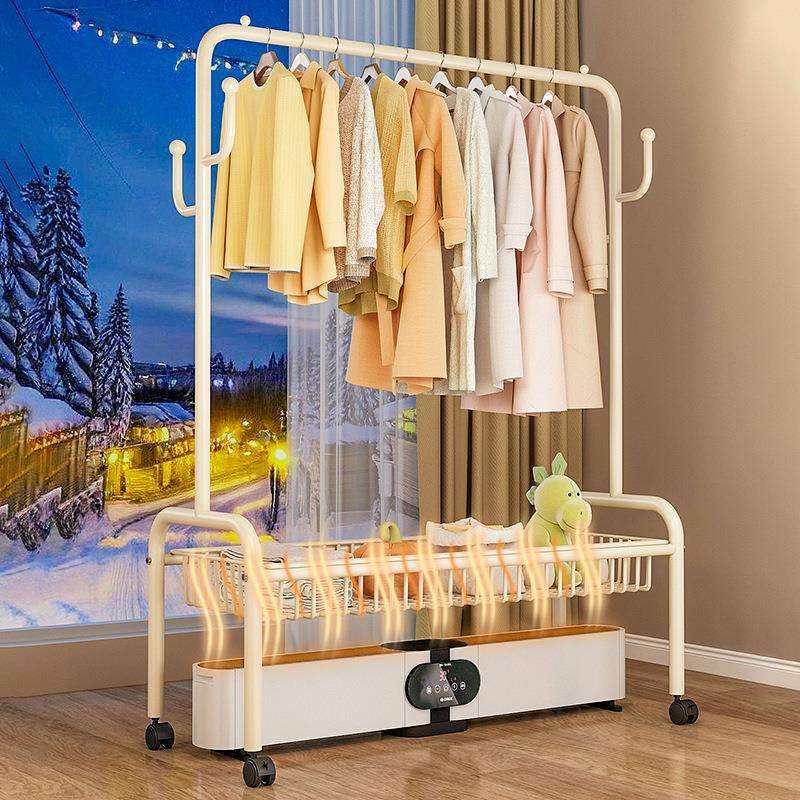 踢脚线取暖器烘衣架专用晾衣架落地卧室冬夏两用烘干挂凉衣架一体