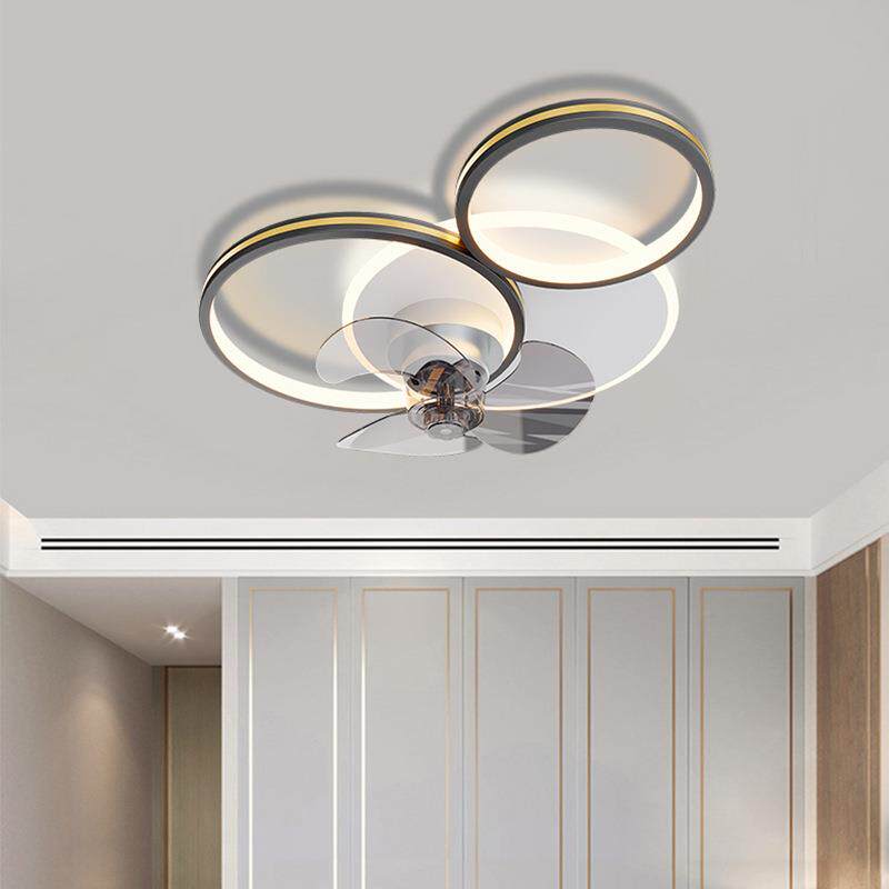 轻奢客厅吸顶风扇灯卧室风扇吊扇灯简约餐厅带风扇吊灯一体圆形灯