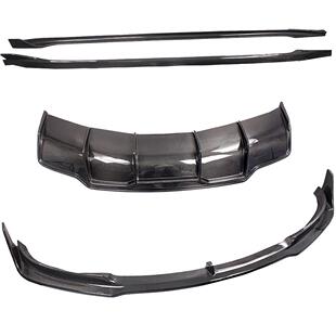 汽车改装配件适用于model3真碳纤维前铲侧裙后唇小包围尾翼