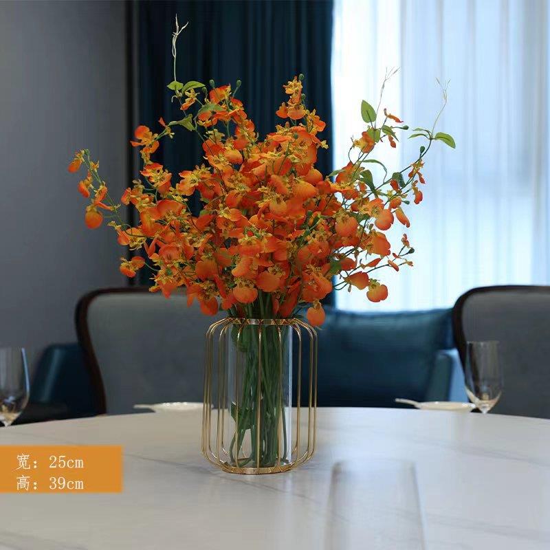跳舞兰仿真花高品质假花花束摆设客厅餐桌摆件轻奢绢花花艺装饰花