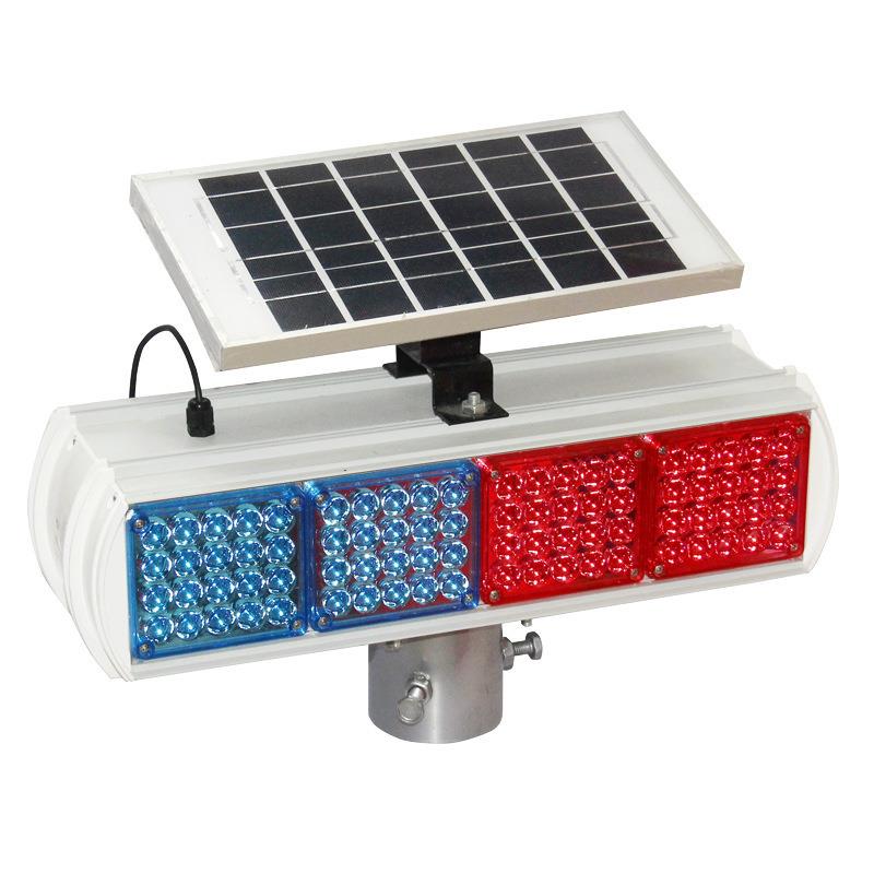 双面爆闪警示灯施工夜间红蓝led闪光灯一体式警示灯双面路障灯