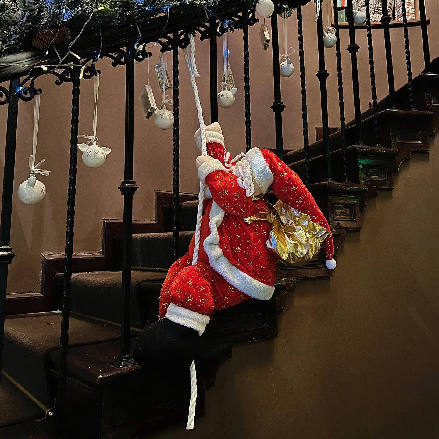 圣诞爬梯老人爬绳公仔玩具圣诞节装饰品家居客厅氛围场景布置玩偶