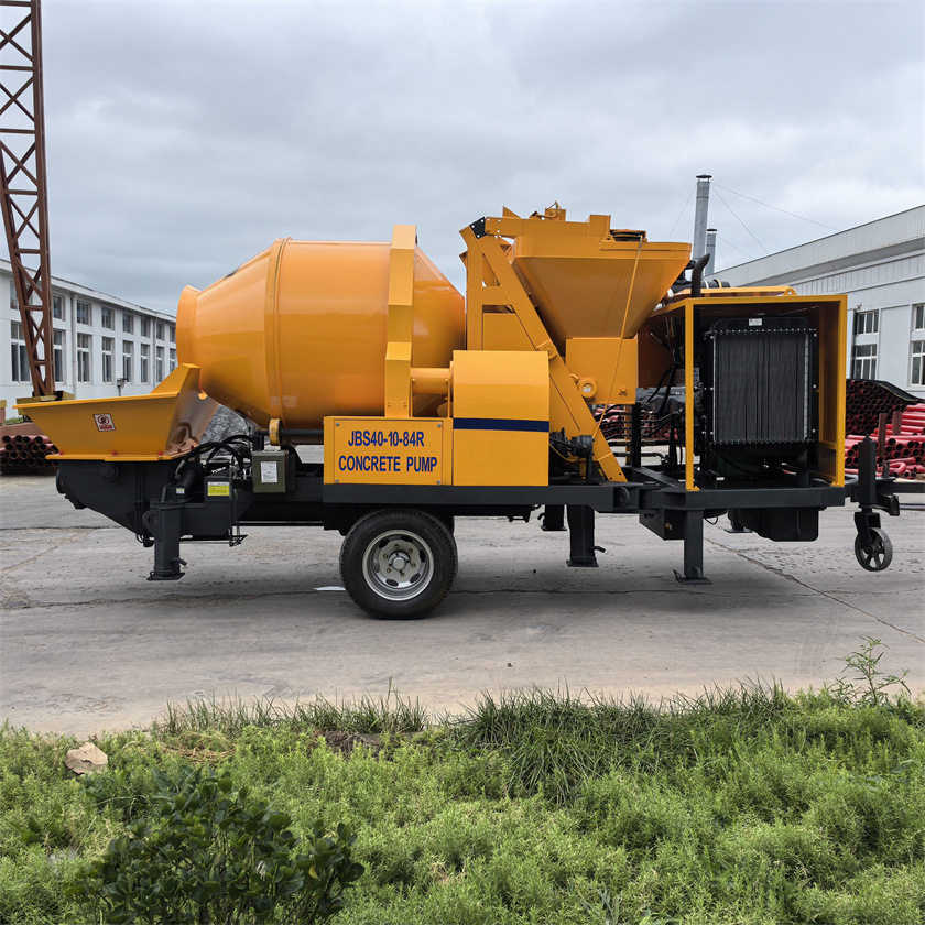 搅拌泵一体混凝土搅拌机拖泵翻斗爬斗电动柴油动力搅拌泵送一体机