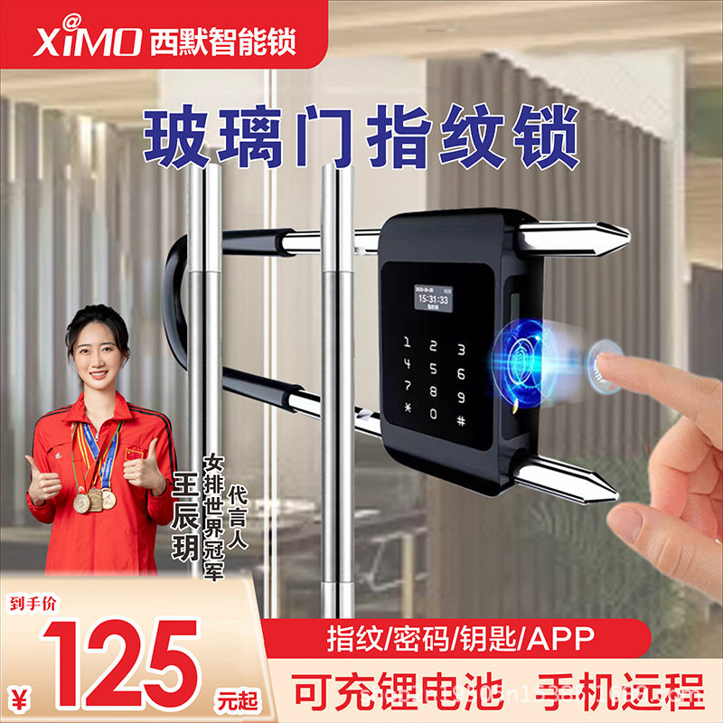 商铺家用U型指纹密码智能门锁